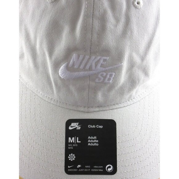 Nike SB Club Men's Unstructured Skate Cap Hat Light Bone White Size M/L NWT - Picture 8 of 8